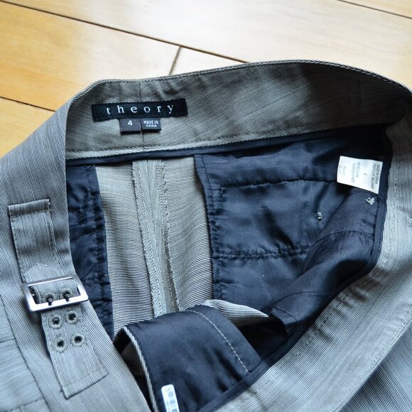 Theory Striped Wool Wide Leg Pants Size 4 Women - Picture 5 of 11